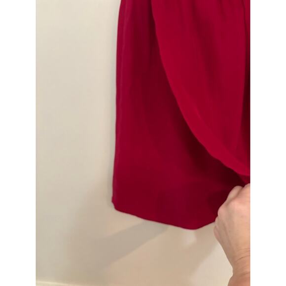Amanda Uprichard Mini Dress Strapless Red Ruffle 100% Silk Cocktail Party Small - Picture 4 of 7
